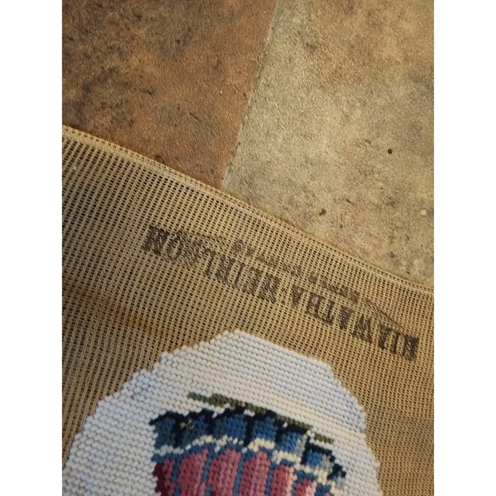 Vintage Lot Of 3 French Finished Cross Stitch Tapestries Pinkie Crinoline Ladies